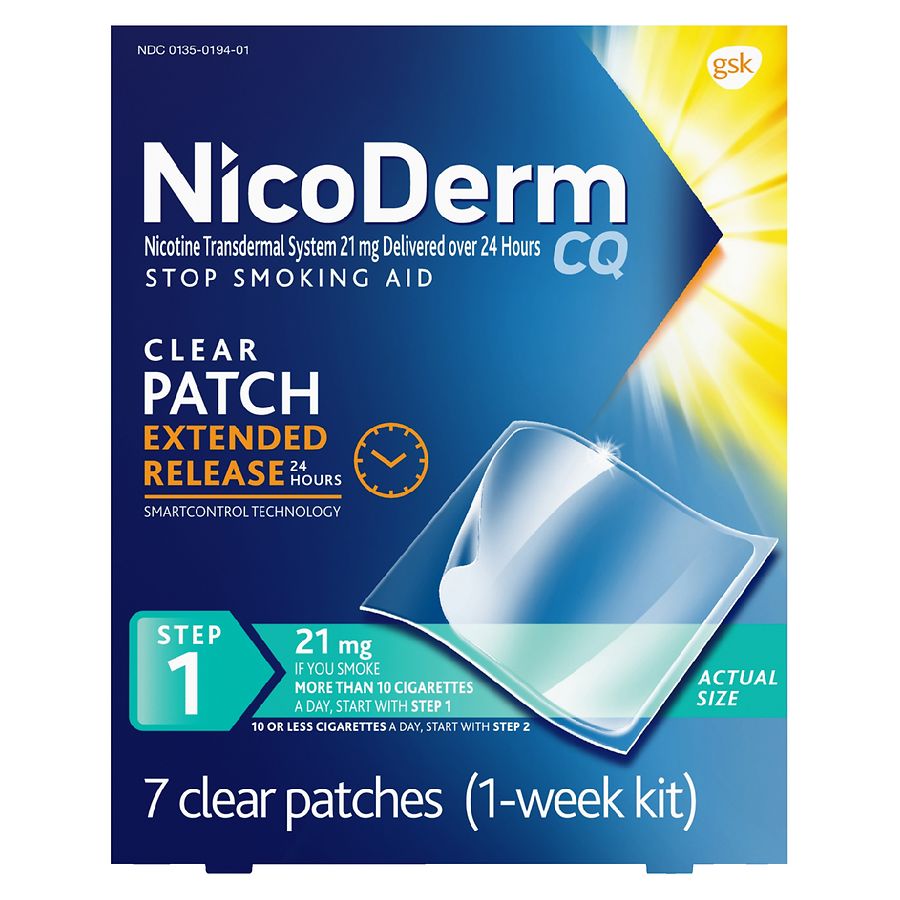 Nicoderm Step 1, Nicotine Patches to Stop Smoking, Nicorette or NicoDerm CQ coupon 