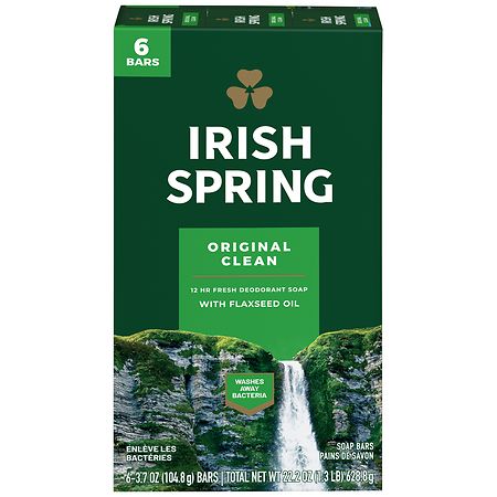 Irish Spring Deodorant Bar Soap for Men Original Clean