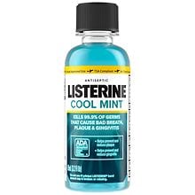 Listerine Antiseptic Mouthwash For Bad Breath, Travel Size Mint, Travel ...