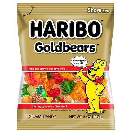 Haribo Gold-Bears Gummy Bears Candy: 1.8LB Bag