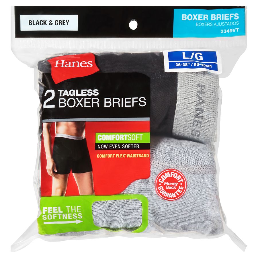 Hanes Men's Sport Styling Tagless Boxer Briefs, Assorted, L, 2 count -  ShopRite