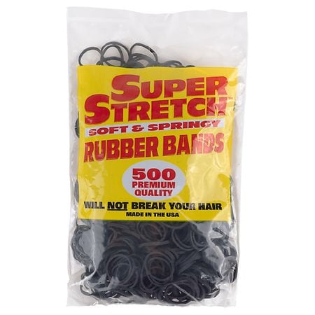 Super Stretch Soft & Springy Rubber Bands Black