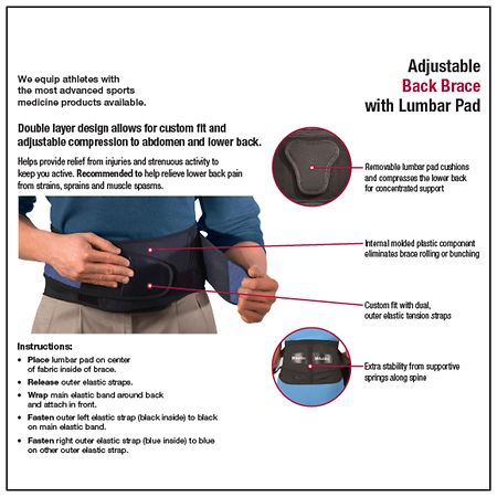 Mueller Back Brace Advanced Adjustable Lumbar Support - Physio Rec.