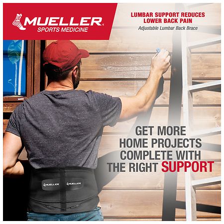 Mueller Sport Care Lumbar Back Brace with Removable Pad One Size