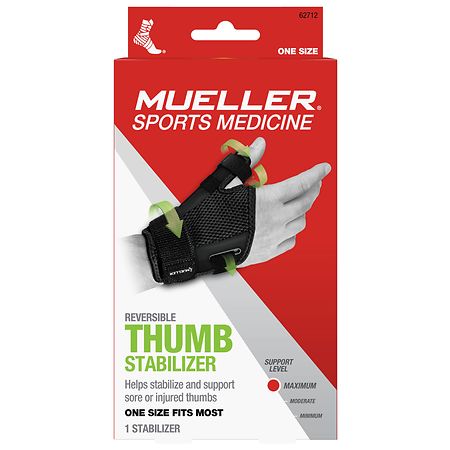Mueller Reversible Thumb Stabilizer, Unisex One Size Fits Most Black