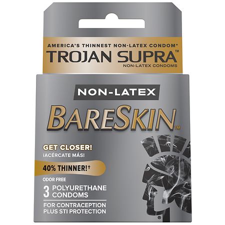 Trojan Supra Non-Latex Bareskin Lubricated Condoms