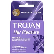 Trojan Her Pleasure Her Pleasure Sensations Lubricated Condoms | Walgreens