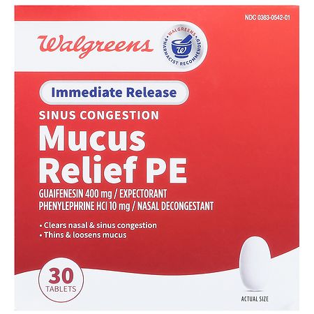 Walgreens Sinus Congestion Mucus Relief PE Tablets