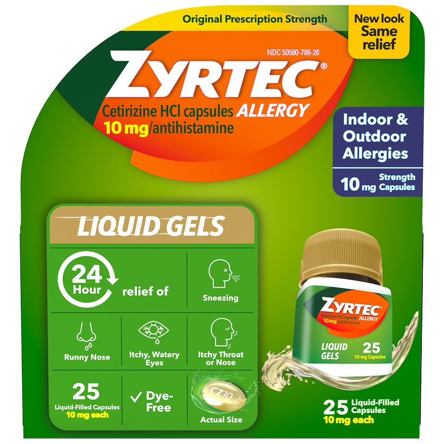 Zyrtec Allergy Relief Liquid Gels, 24 Hour Relief