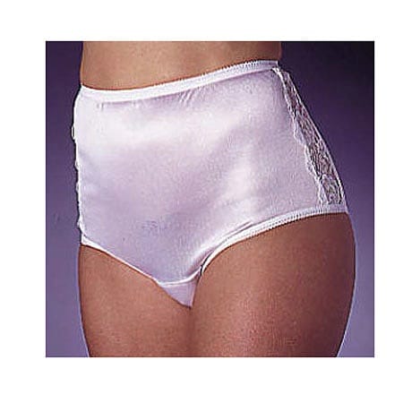 Wearever Reusable Women's Nylon and Lace Incontinence Panty Medium White