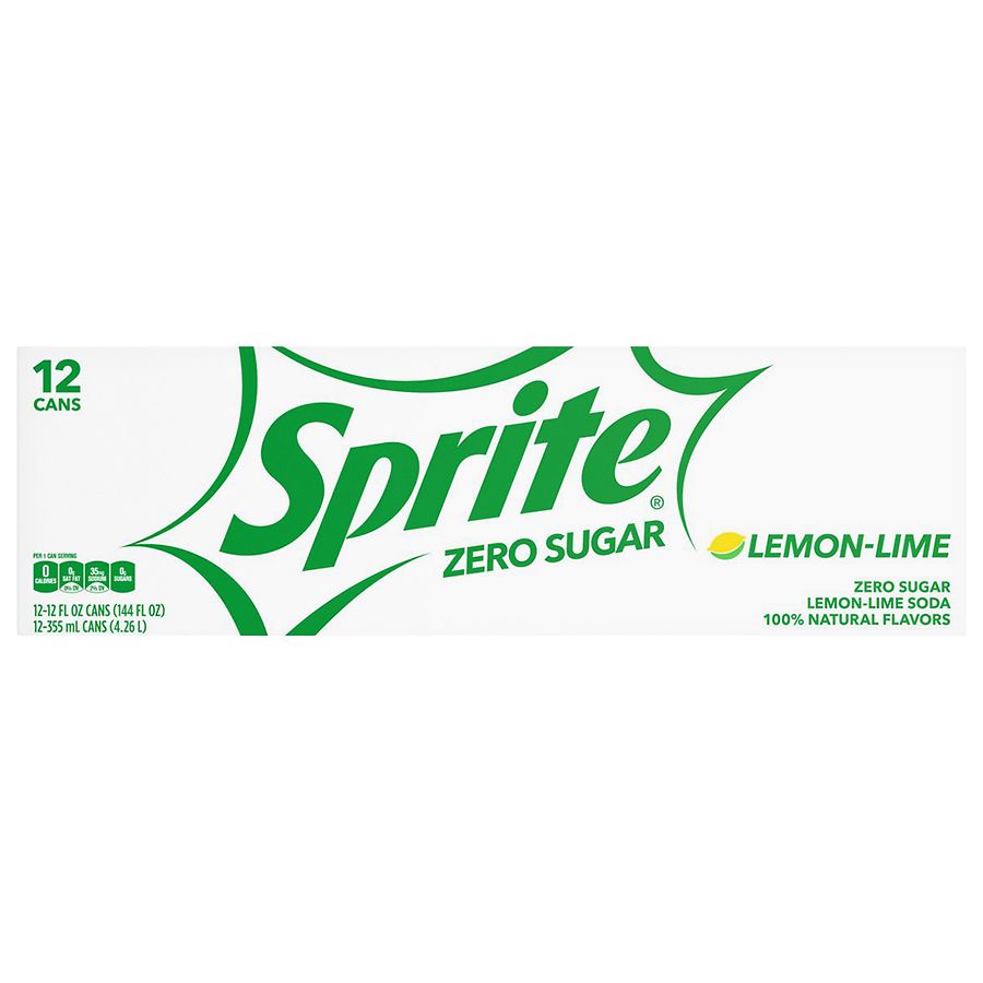 Sprite Zero Sugar Fridge Pack Cans, 12 Fl Oz, 12 Pack, Lemon-Lime & Citrus