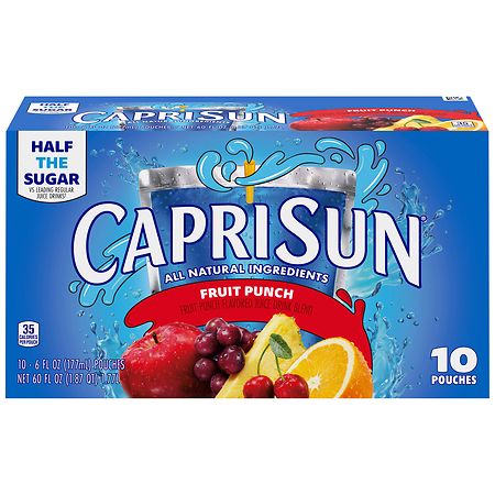 Capri Sun All Natural 100 Percent Fruit Punch Juice, 60 Fluid Ounce -- 4  per case.