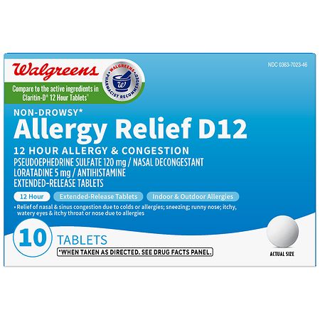 Walgreens Allergy and Congestion Relief-D 12 Hour, Non-Drowsy Extended Release Tablets