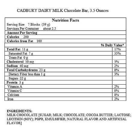 Barre Chocolatée Cadbury Dairy Milk 53g