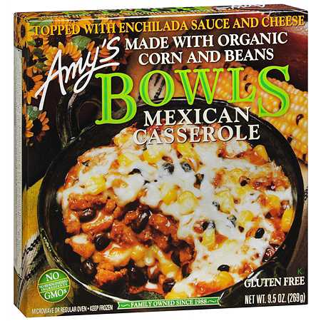Amy's Frozen Entree Mexican Casserole Bowls, Corn & Beans