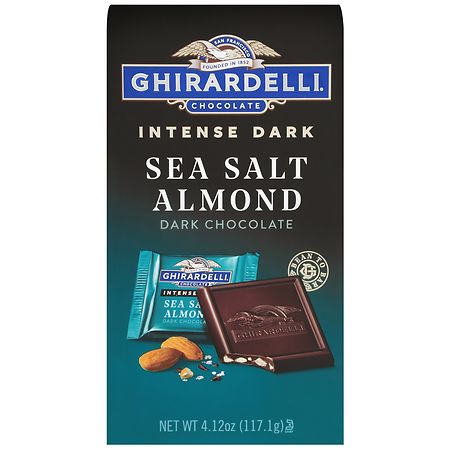 Ghirardelli Intense Dark Squares Bag Sea Salt Almond