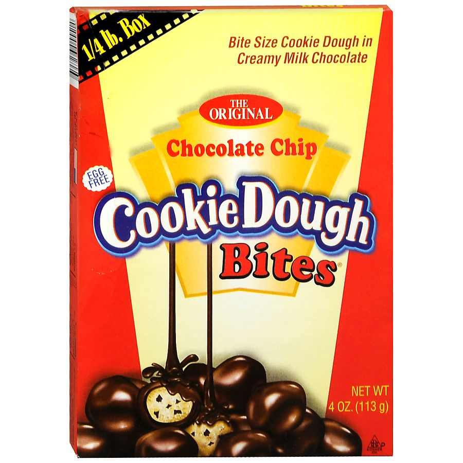 Cookie Dough Bites - Chocolate Chip - Chocolate-Covered Edible Cookie Dough  Bites - Egg-Free Edible Cookie Dough Candy - 12 Count (3.1 oz each)