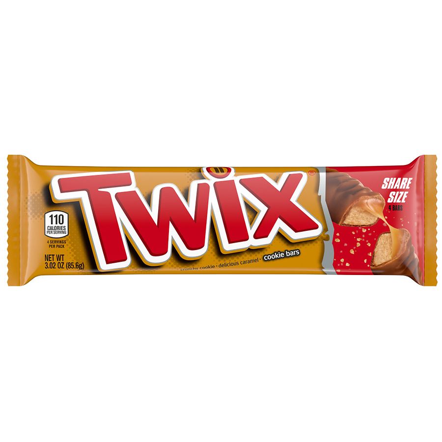 Twix Candy Cookie Bar Sharing Size Caramel Cookie, Share Size