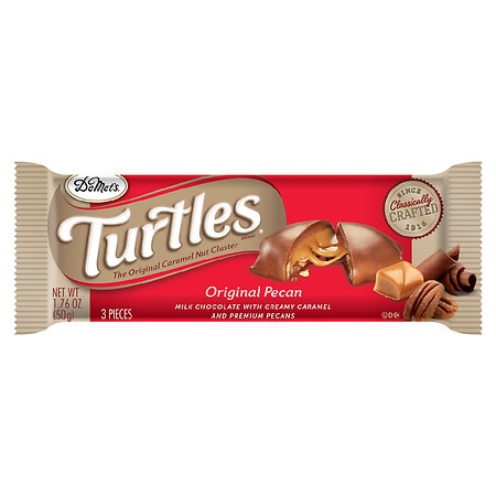 Turtles The Original Chocolate Covered Nut Cluster Caramel, Premium Pecans Covered in Milk Chocolate