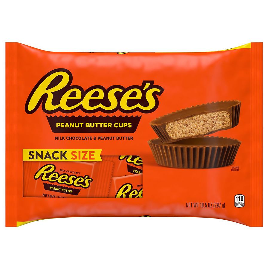 Reese's Snack Size Cups Candy, Individually Wrapped, Gluten Free