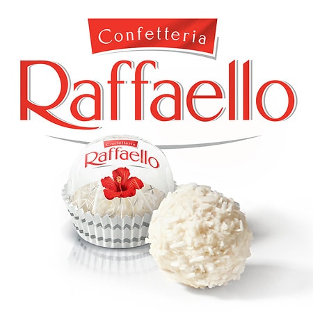 Raffaello, 15 Count, 6 Pack, Premium White Almond, Cream and Coconut,  Valentine's Chocolate, 5.3 oz Each