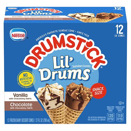 Nestle Drumstick Lil' Drums Vanilla & Chocolate Sundae Cones Variety Pack