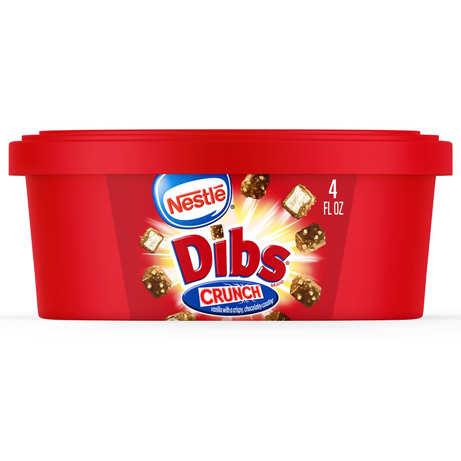 Dibs Chocolate Covered Ice Cream Bites, Tub Nestle Crunch + Vanilla