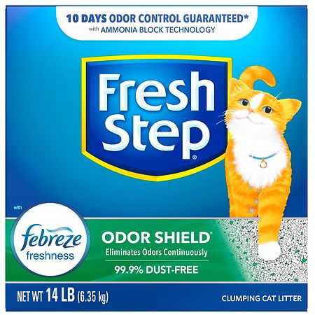 Fresh Step Odor Shield Scented Litter with the Power of Febreze, Clumping Cat Litter Febreze Freshness