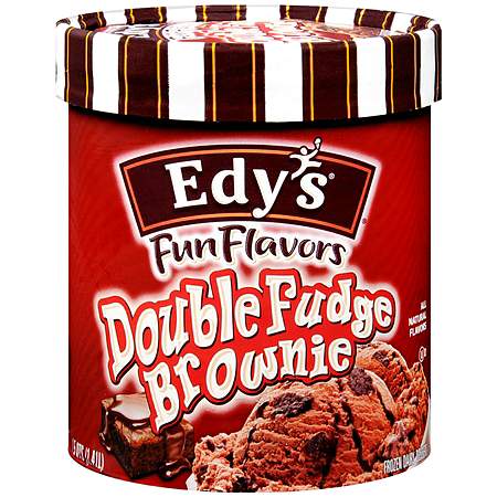 Edy's Fun Flavors Ice Cream Double Fudge Brownie