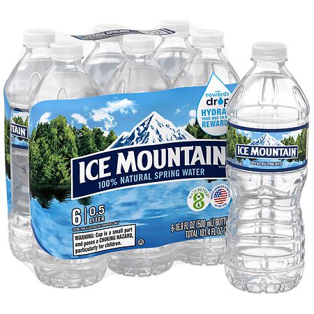 ICE MOUNTAIN Brand 100% Natural Spring Water, 16.9-ounce bottles (Pack of  24)