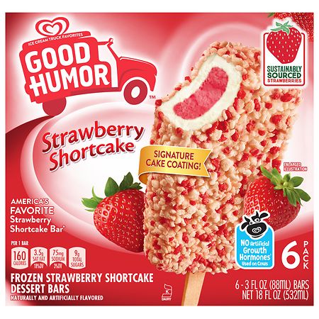 Good Humor Frozen Dairy Dessert Bars Strawberry Shortcake