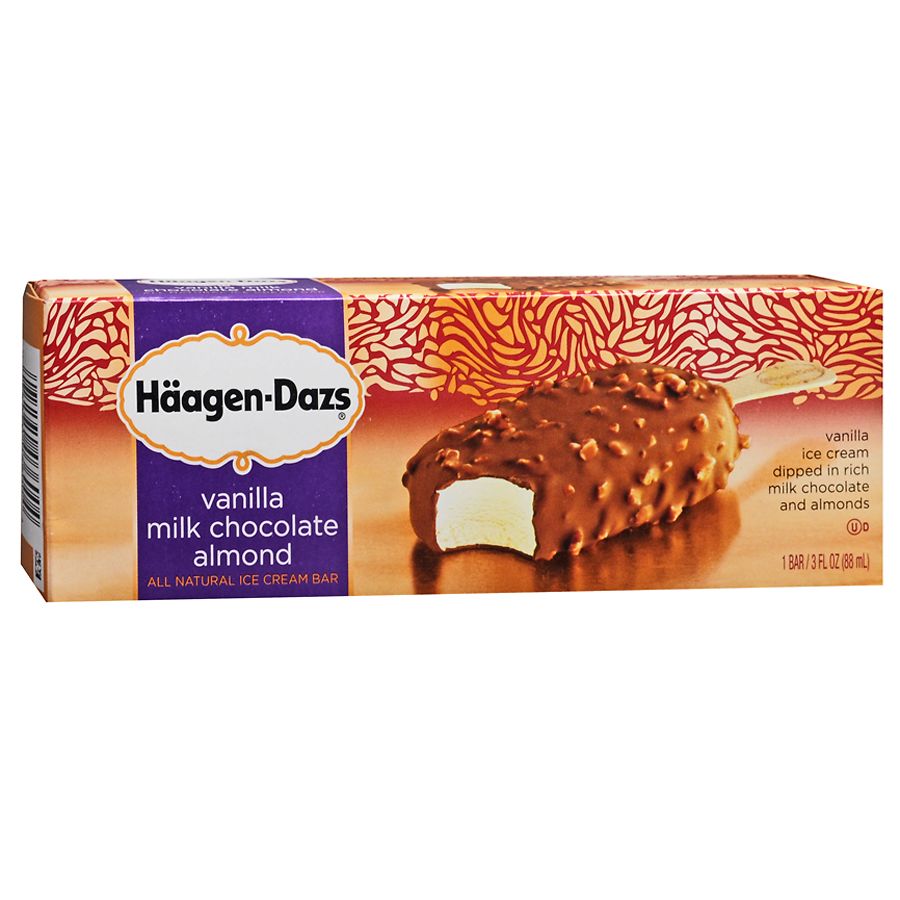 Haagen-Dazs Ice Cream Bar Vanilla Milk Chocolate Almond | Walgreens