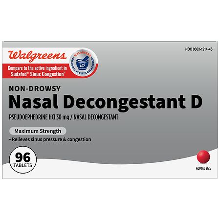 Walgreens Wal-Phed D Nasal Decongestant Tablets