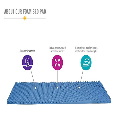 DMI Foam Bed Topper, Hospital Bed Pad Blue