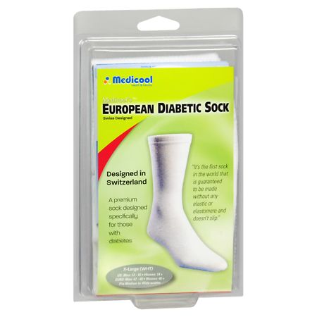 Medicool European Diabetic Comfort Sock White