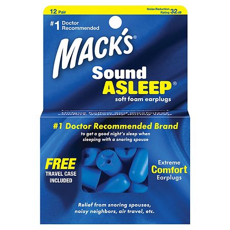Mack's Sound Asleep Soft Foam Earplugs, 12 Pair