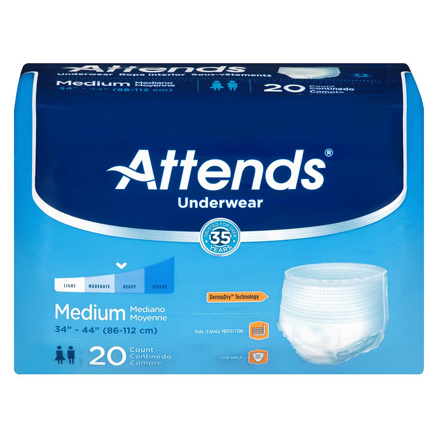 Attends Underwear White, White | Walgreens