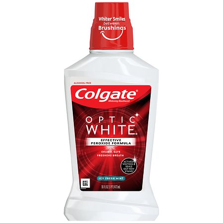 Colgate Optic White Alcohol Free Whitening Mouthwash Icy Fresh Mint