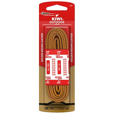 Kiwi Outdoor Square Leather Laces Golden Brown