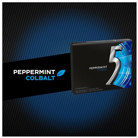 5 Gum Peppermint Cobalt Sugar-free Gum - 10 packs 