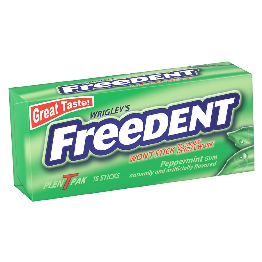 White Freedent Chewing-gum s/ sucres goût fruits 