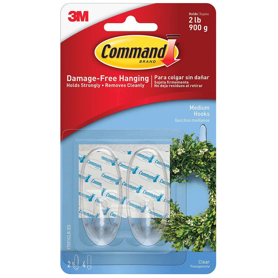 3M Command Small Oval Hooks with Command Adhesive Strips