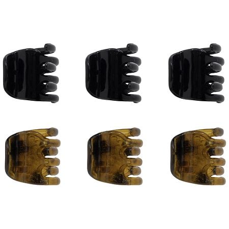 Scunci No-Slip Grip Mini Chunky Claw/ Jaw Clips Brown and Black
