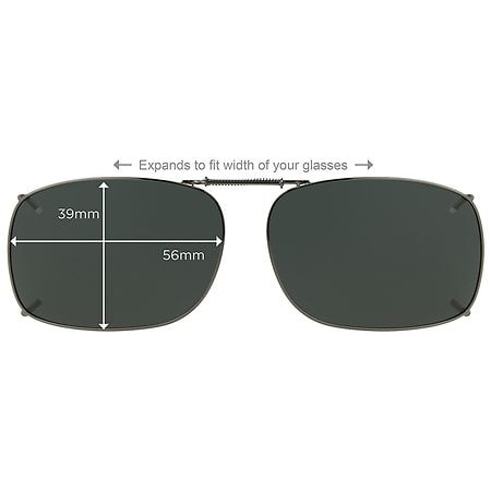 Solar Shield Clip On Sunglasses Gunmetal