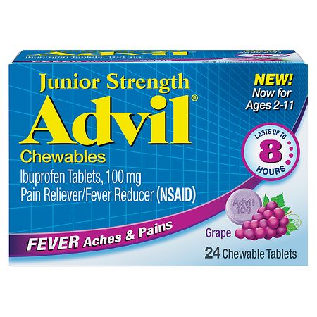 Advil Junior Strength Chewable Tablets Grape