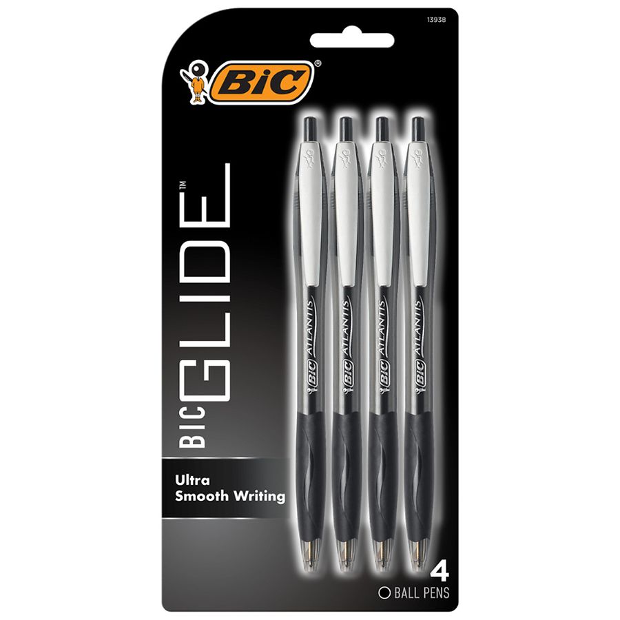 BIC Cristal Original Ballpoint Pens Medium Point (1.0 mm) - Black, Pouch of  5