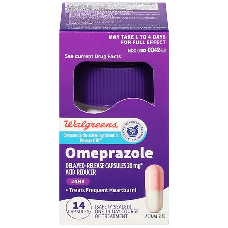 Walgreens Omeprazole Magnesium Acid Reducer Capsules for Heartburn