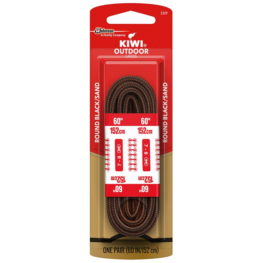 Kiwi Round Boot Laces Black and Brown