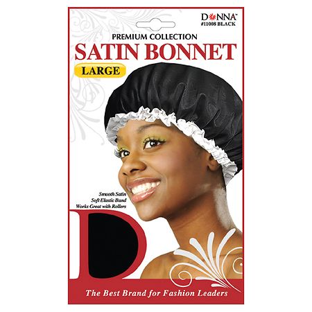 Donna Satin Bonnet Large Black Black