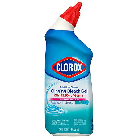 Clorox Toilet Bowl Cleaner, Clinging Bleach Gel Ocean Mist